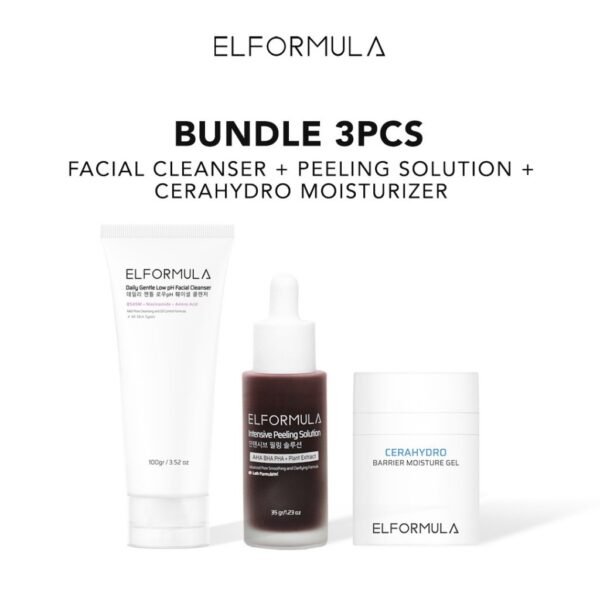 ELFORMULA Intensive Care Bundle 3in1 - Facial Cleansing + Peeling Solution + Cerahydro Moisturizer Gel